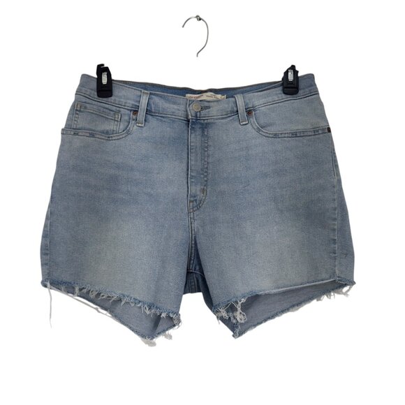 Levis Signature Womens Denim Vintage Original Shorts Size 10 Light Wash Raw Hem - Picture 12 of 12